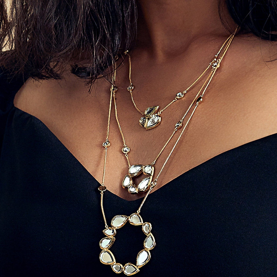 Mirrors on the Move Three Layered Necklace