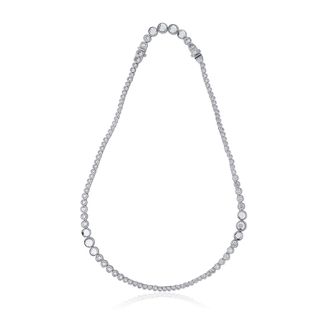 Nazm Mirror & CZ Long Necklace - Isharya | Modern Indian Jewelry