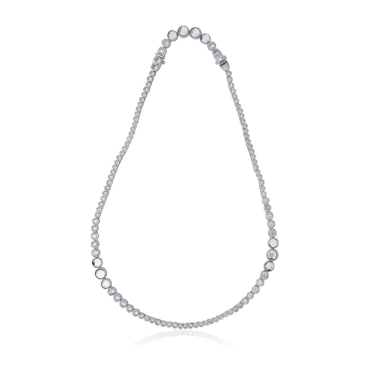 Nazm Mirror & CZ Long Necklace - Isharya | Modern Indian Jewelry