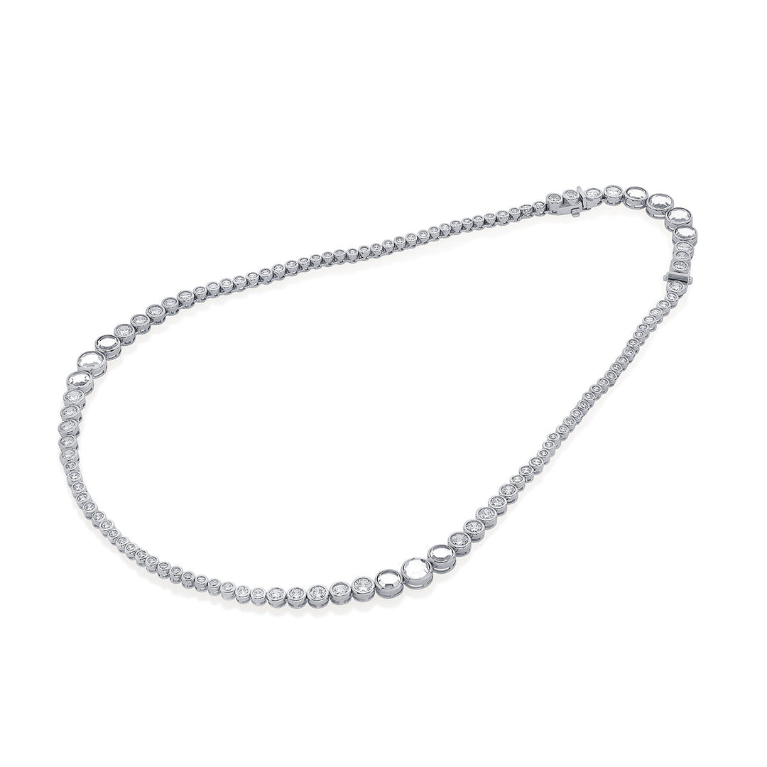 Nazm Mirror & CZ Long Necklace - Isharya | Modern Indian Jewelry