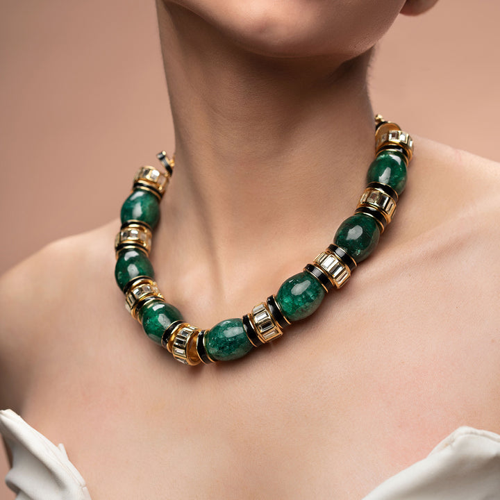Zeenat Green Quartz Necklace