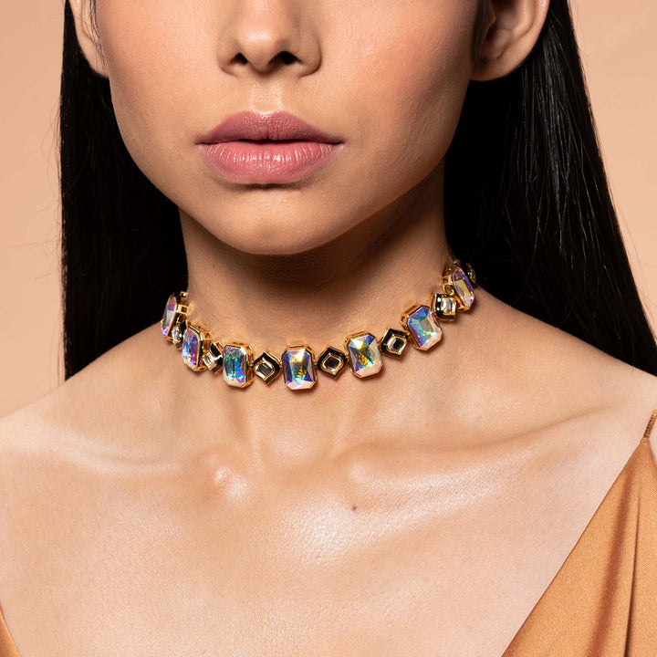 Amara Mirror CZ Choker Necklace