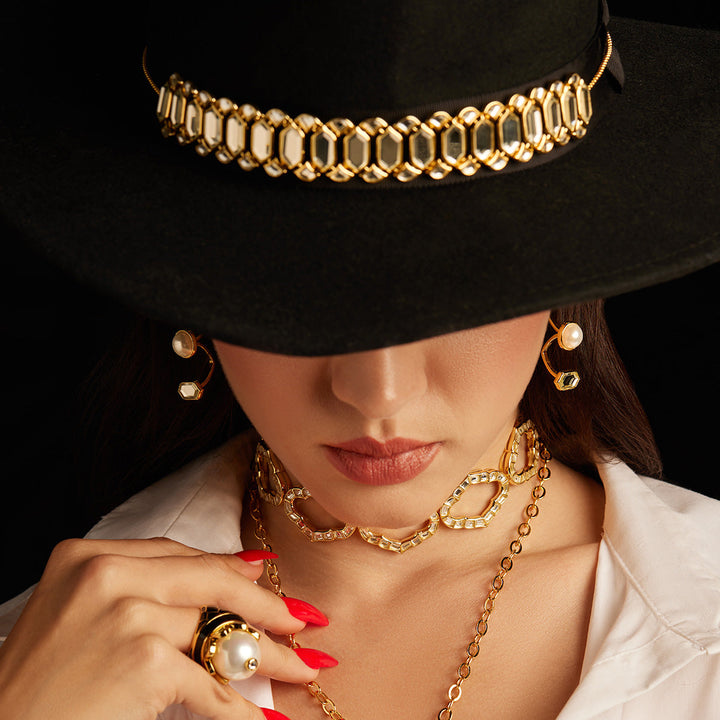 Amara Mirror Choker Necklace - Isharya | Modern Indian Jewelry