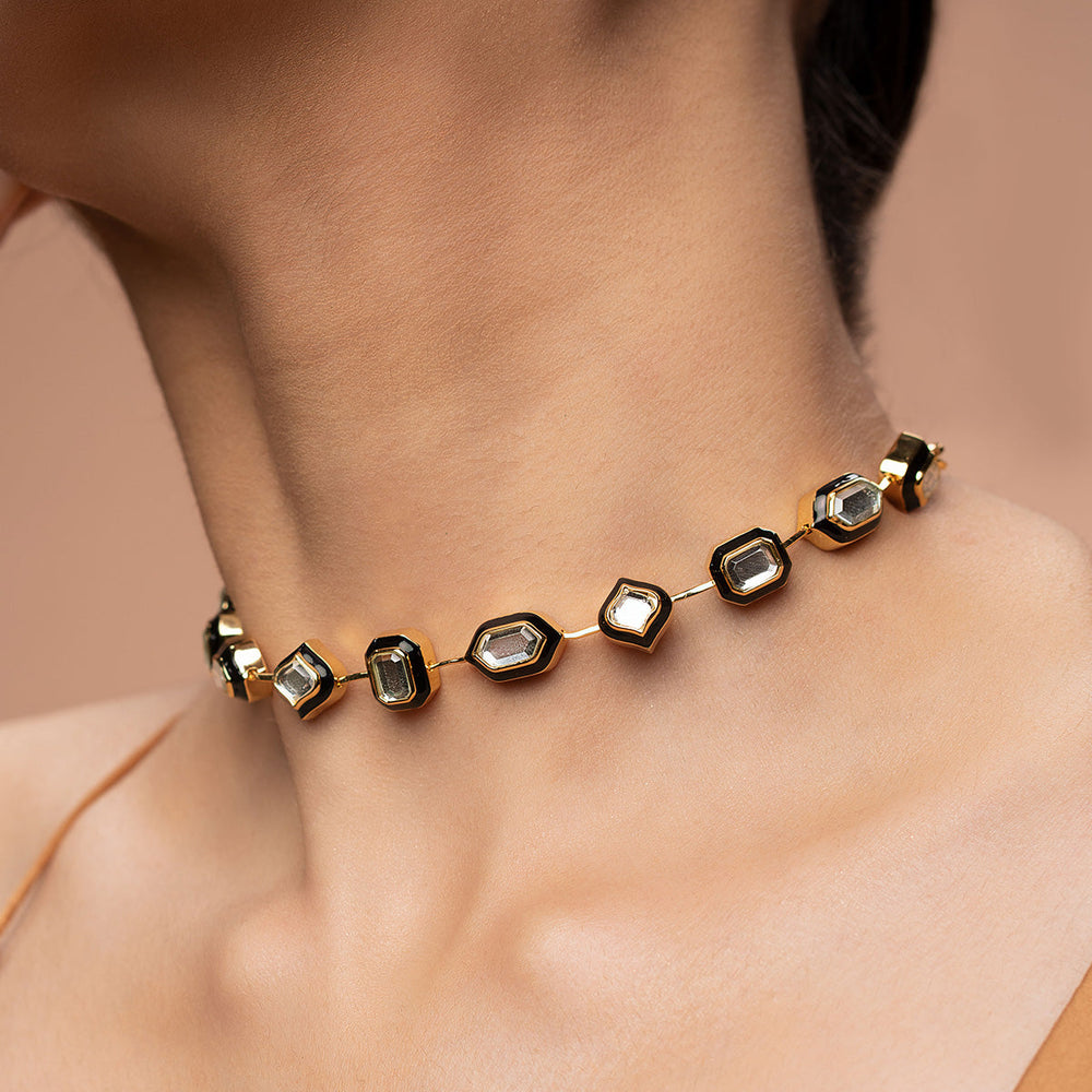 Amina Mirror Necklace - Isharya | Modern Indian Jewelry