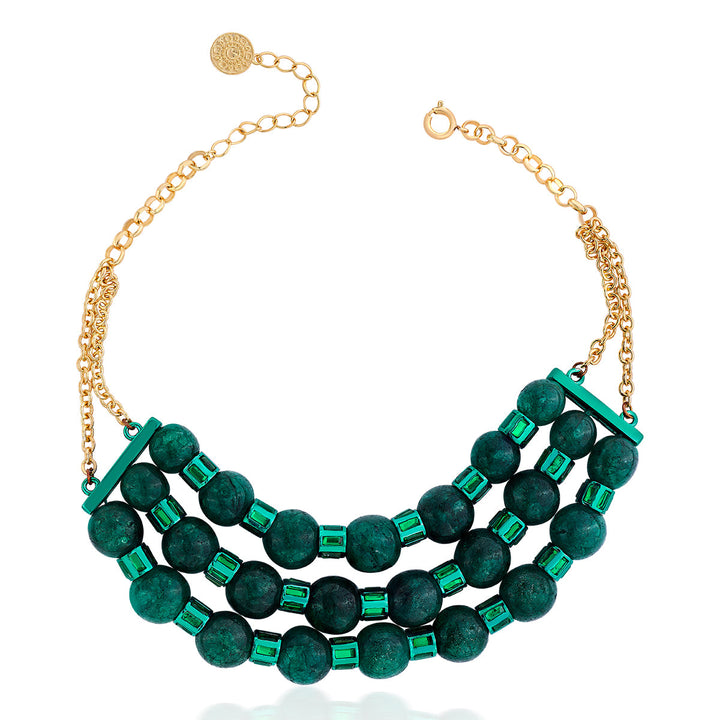 Sultana Green Quartz Choker Necklace - Isharya | Modern Indian Jewelry