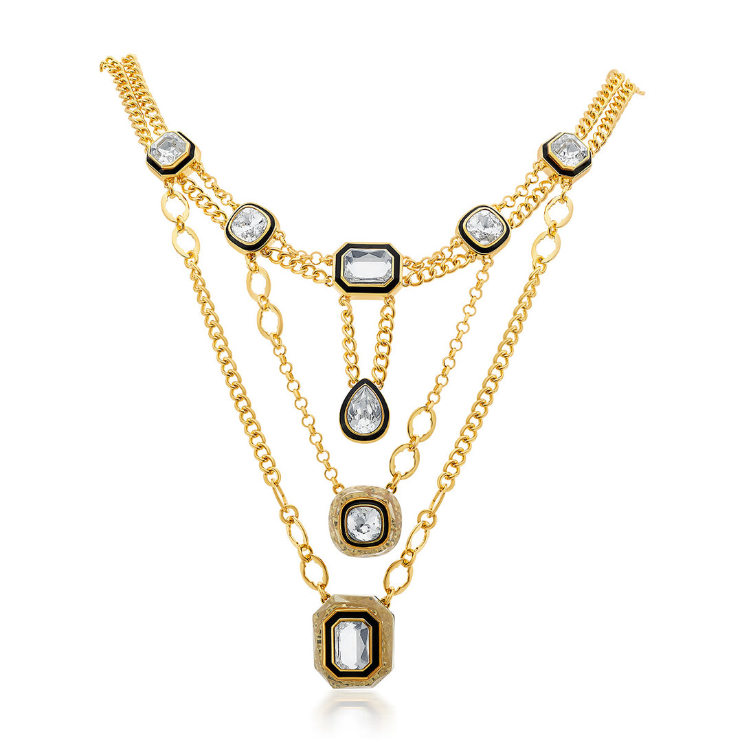 Bougie Infinity Cut Crystal Statement  Necklace