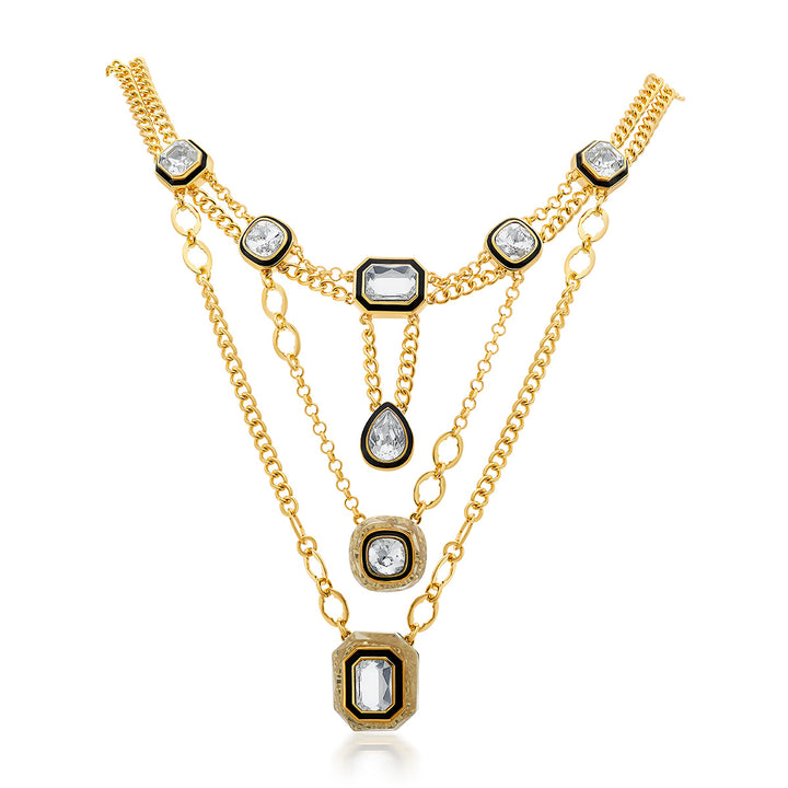 Bougie Infinity Cut Crystal Statement  Necklace