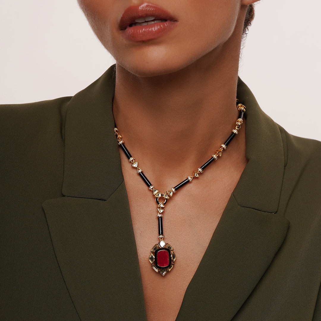 Begum Haute Pink Drop Necklace