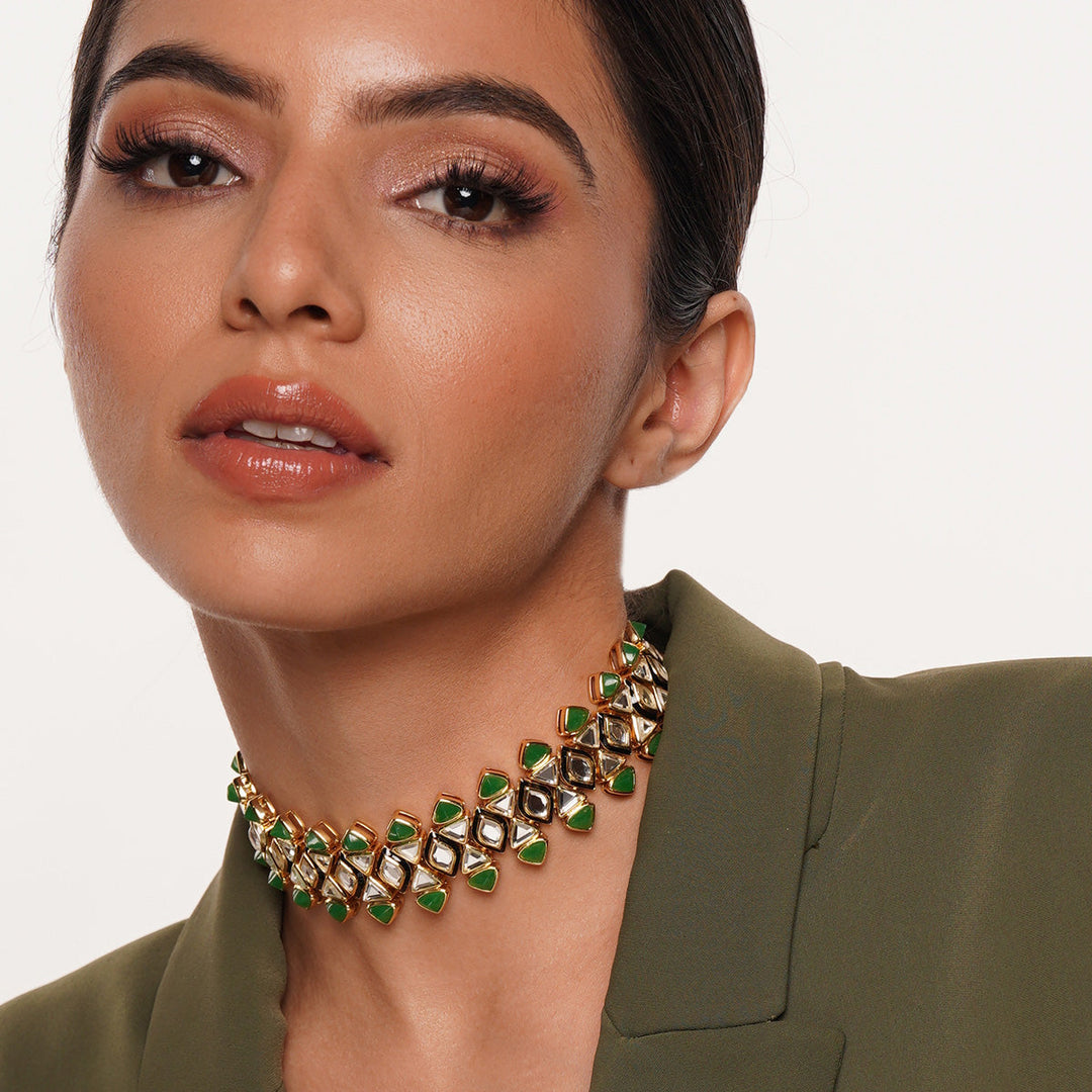 Begum Haute Evergreen Mughal Choker - Isharya | Modern Indian Jewelry