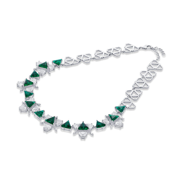 Provence 925 Silver Emerald Hydro  Choker - Isharya | Modern Indian Jewelry