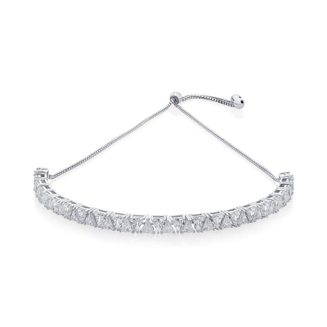 Louvre 925 Silver Mini Rève Crystal Tennis Choker - Isharya | Modern Indian Jewelry