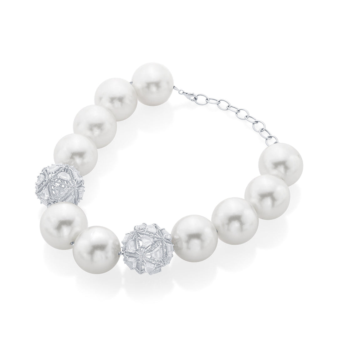 Bahamas 925 Silver Pearl Botticelli Necklace - Isharya | Modern Indian Jewelry