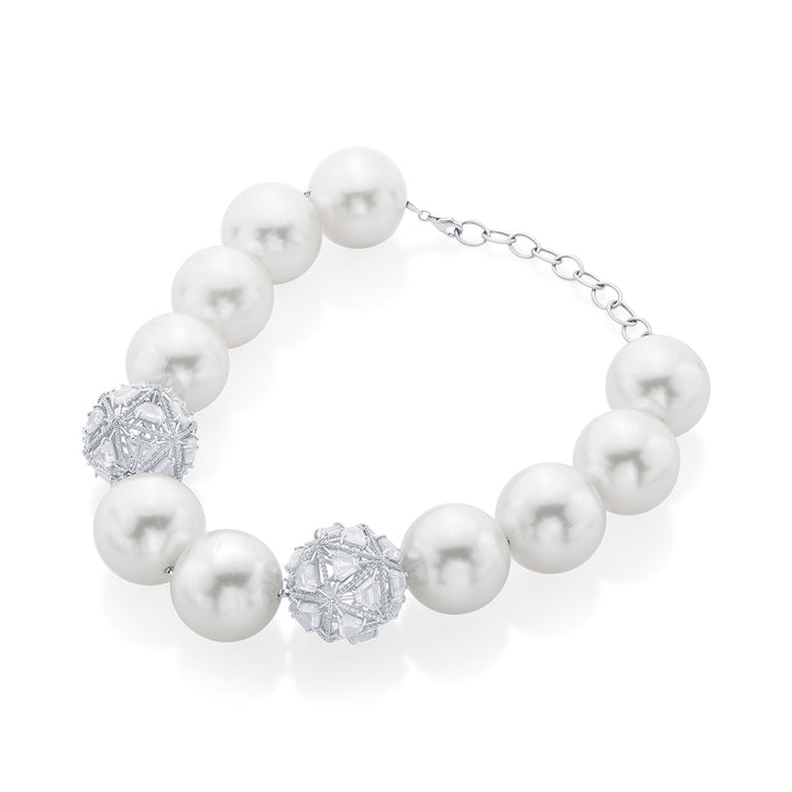 Bahamas 925 Silver Pearl Botticelli Necklace - Isharya | Modern Indian Jewelry