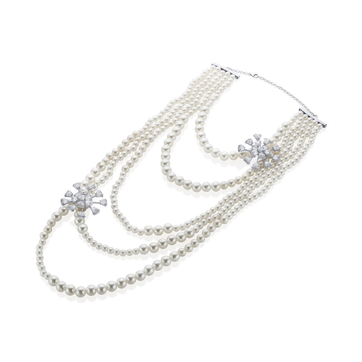 Bahamas 925 Silver Botticelli Pearl Necklace - Isharya | Modern Indian Jewelry