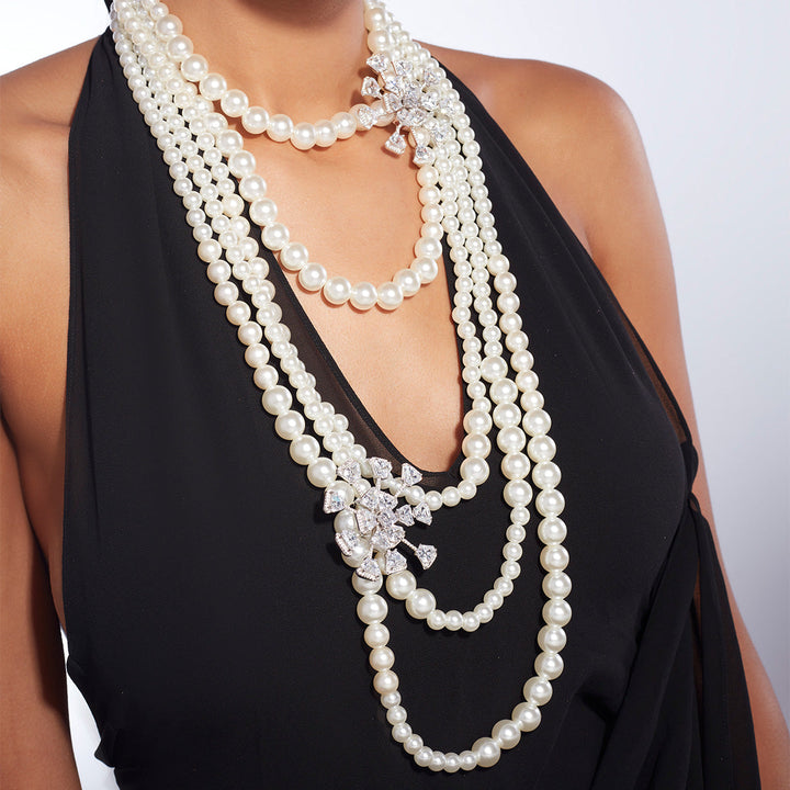 Bahamas 925 Silver Botticelli Pearl Necklace - Isharya | Modern Indian Jewelry