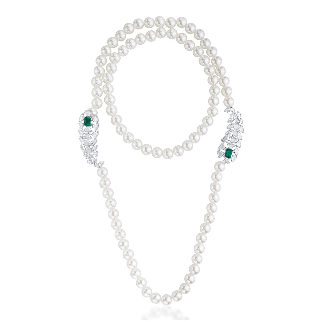 Amalfi 925 Silver Kalgi Pearl Necklace - Isharya | Modern Indian Jewelry