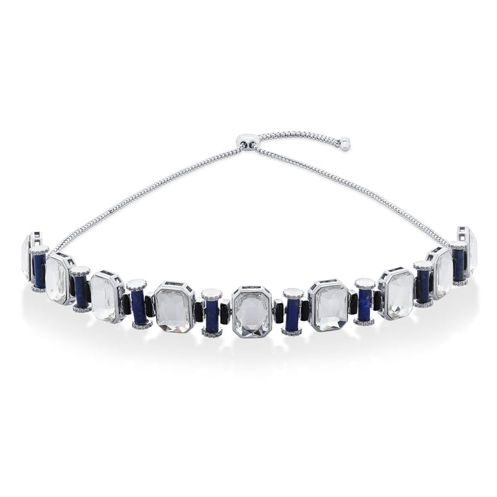 Digital Blue Crystal Choker