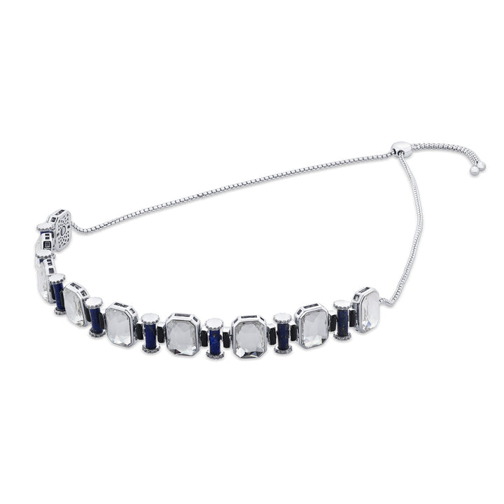Digital Blue Crystal Choker
