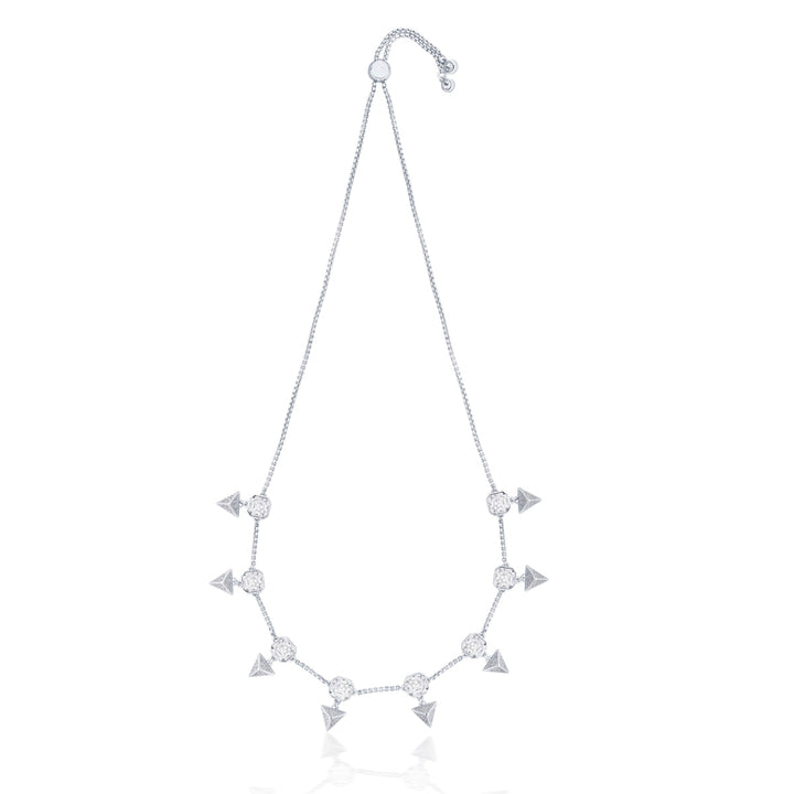 Chrome Pyramid Crystal Necklace