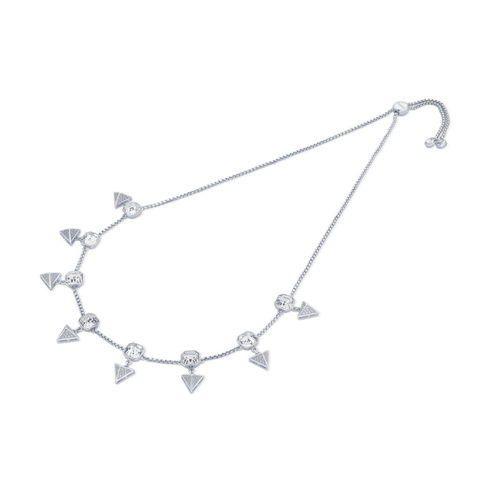 Chrome Pyramid Crystal Necklace