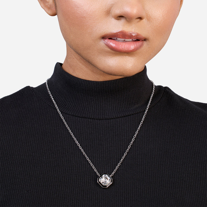 Chrome Chain Link Long Necklace