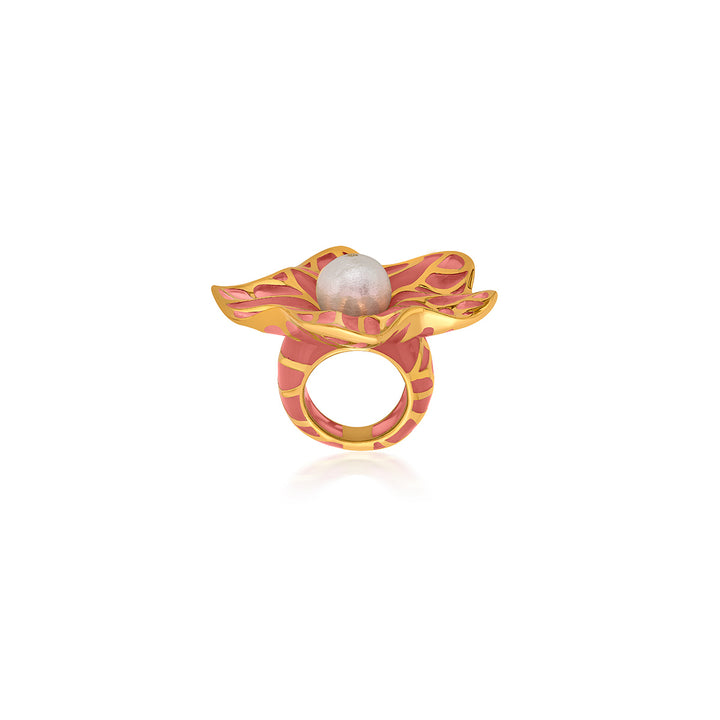Demi Goddess Irregular Mirror and Resin Swirl Statement Ring