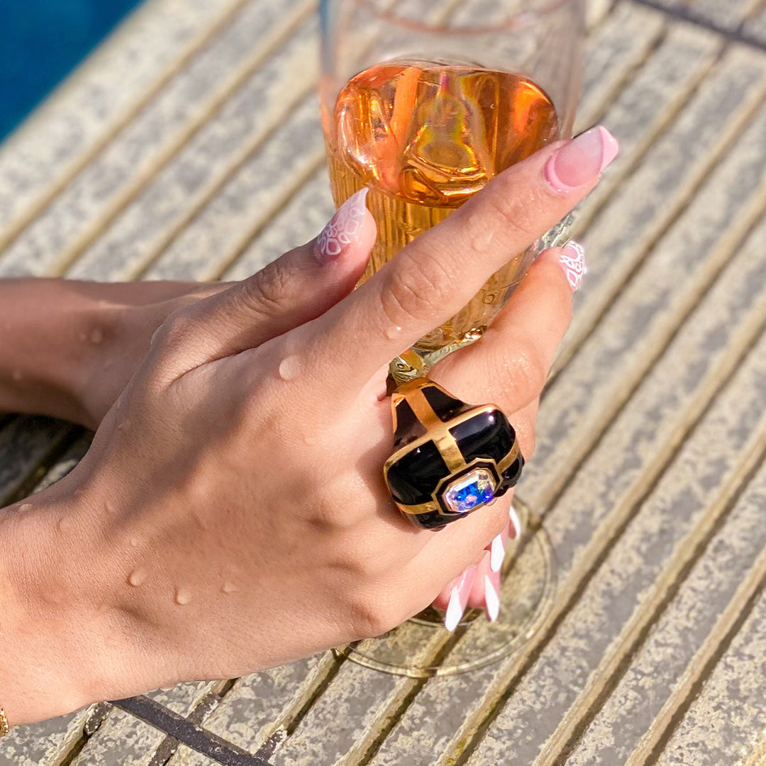 Rosa Mirror Ring - Isharya | Modern Indian Jewelry