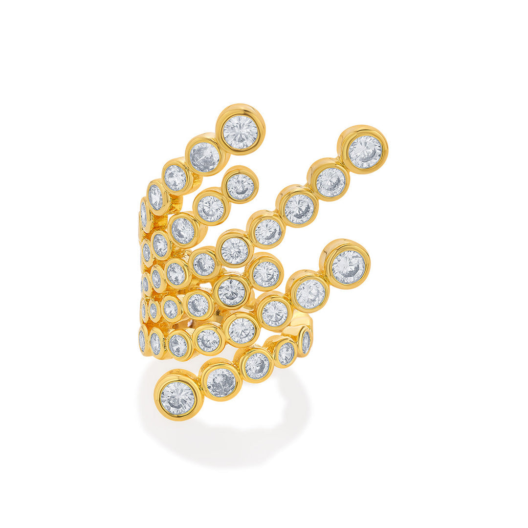 Aura Gold Wrap Cocktail Ring - Isharya | Modern Indian Jewelry