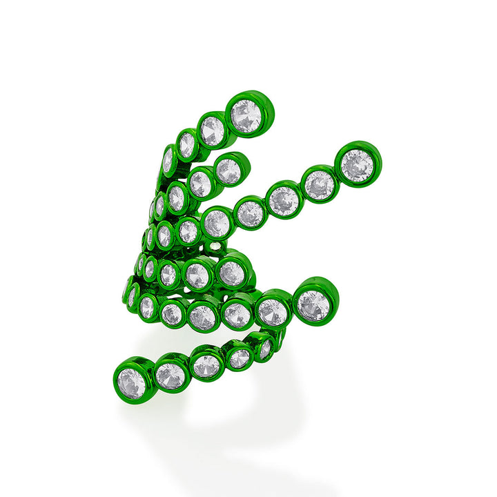 Parakeet Green Wrap Cocktail Ring - Isharya | Modern Indian Jewelry