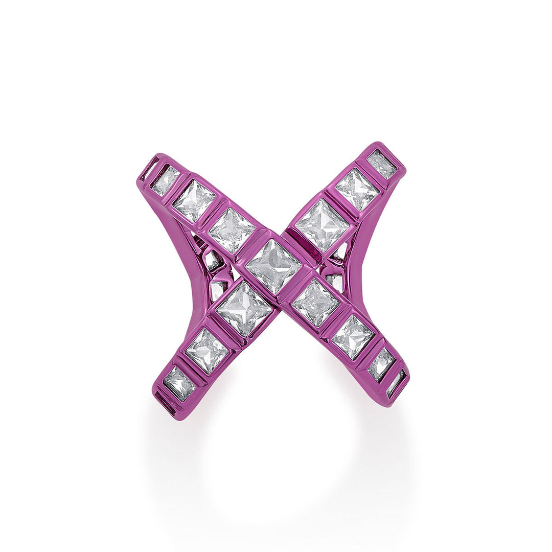 Rani Pink Cross Ring - Isharya | Modern Indian Jewelry