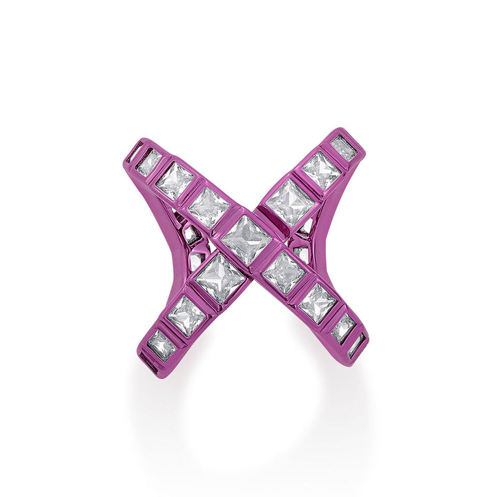 Rani Pink Cross Ring - Isharya | Modern Indian Jewelry