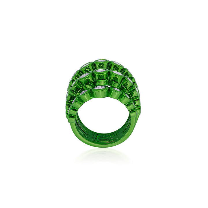 Parakeet  Green Quintuple Ring - Isharya | Modern Indian Jewelry
