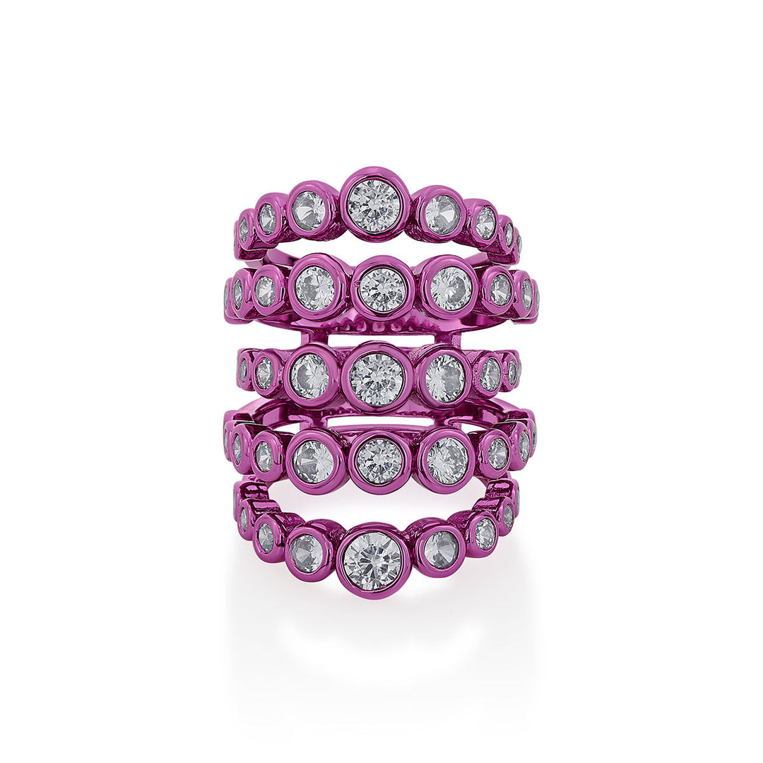 Rani Pink  Quintuple Ring - Isharya | Modern Indian Jewelry