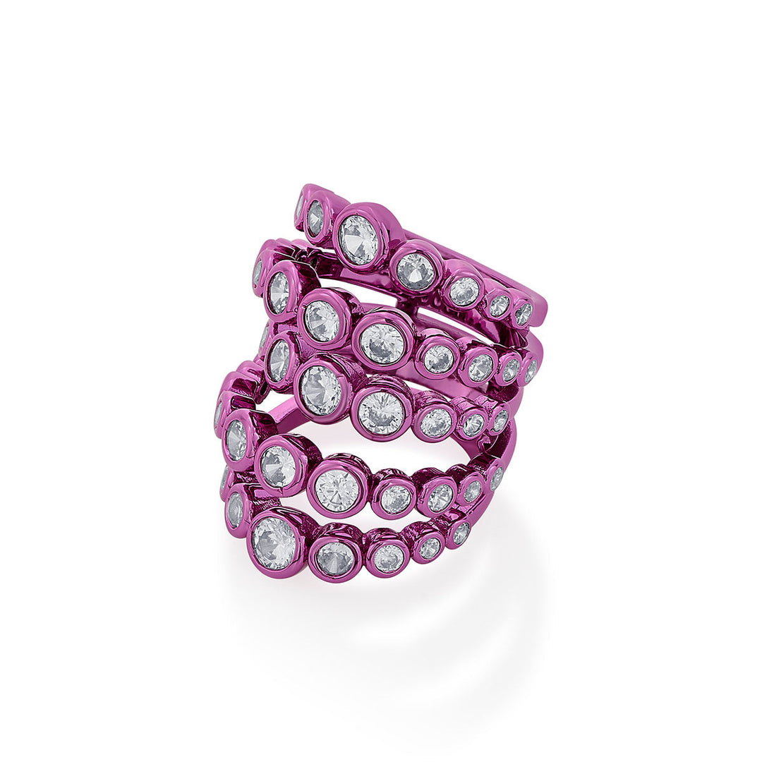 Rani Pink  Quintuple Ring - Isharya | Modern Indian Jewelry
