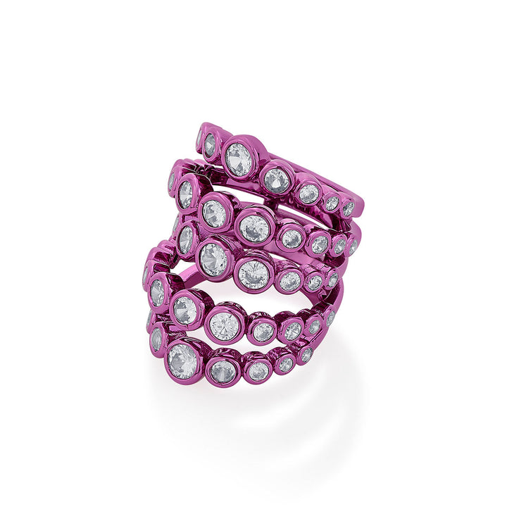 Rani Pink  Quintuple Ring - Isharya | Modern Indian Jewelry