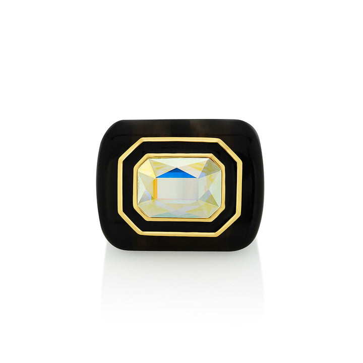 Meraki Black Enamel Resin Ring - Isharya | Modern Indian Jewelry