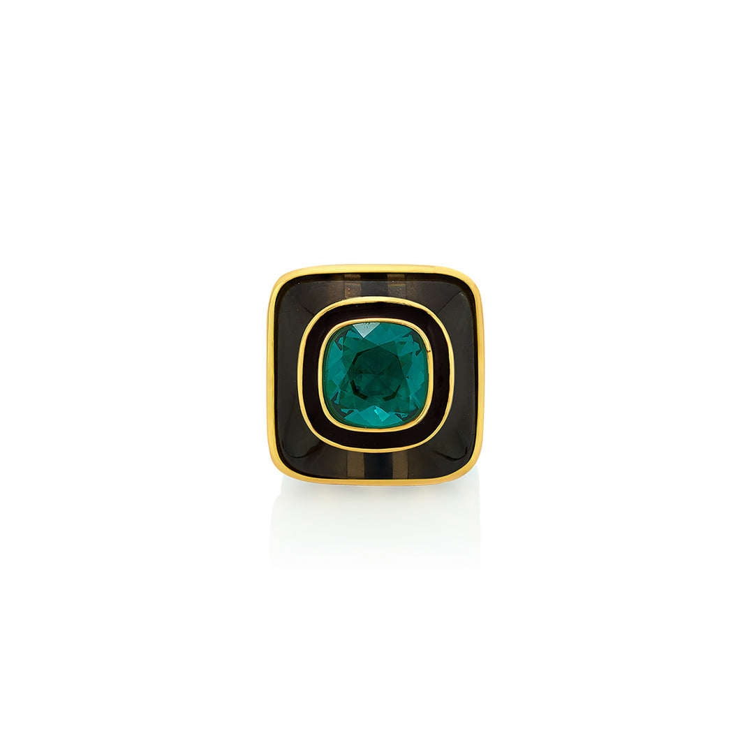 B-dazzle Green Crystal Resin Ring