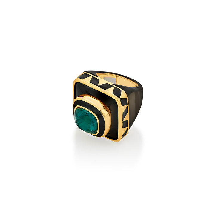 B-dazzle Green Crystal Resin Ring