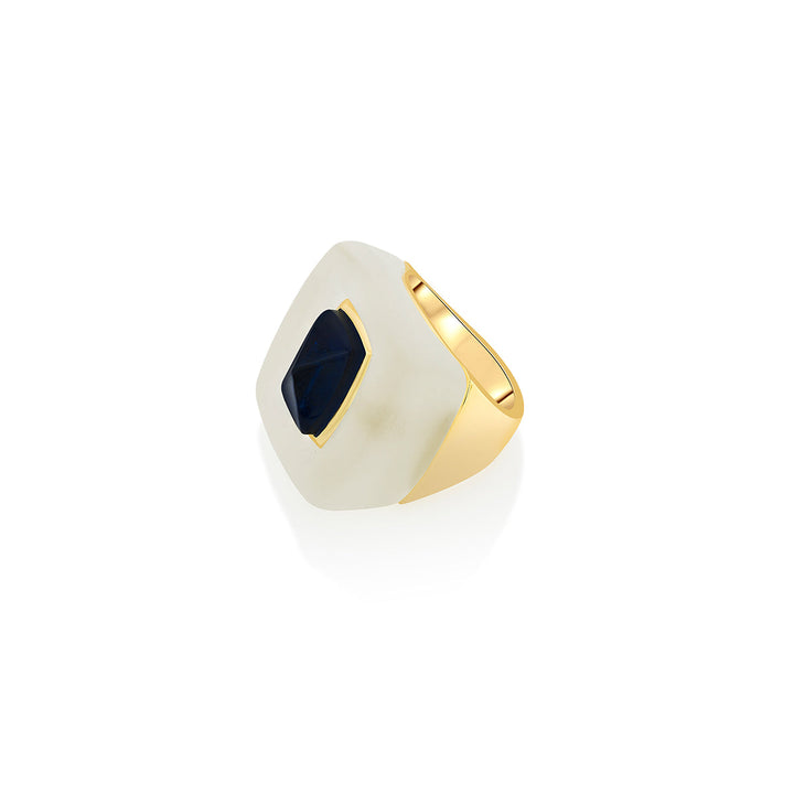 Bather Blue Sapphire Doublet Ring - Isharya | Modern Indian Jewelry