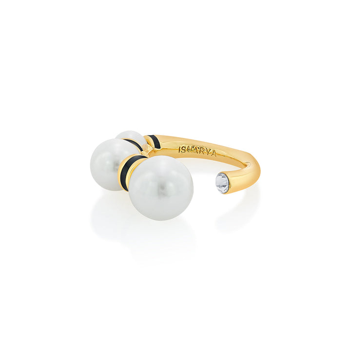 Amina Triple Pearl Ring - Isharya | Modern Indian Jewelry