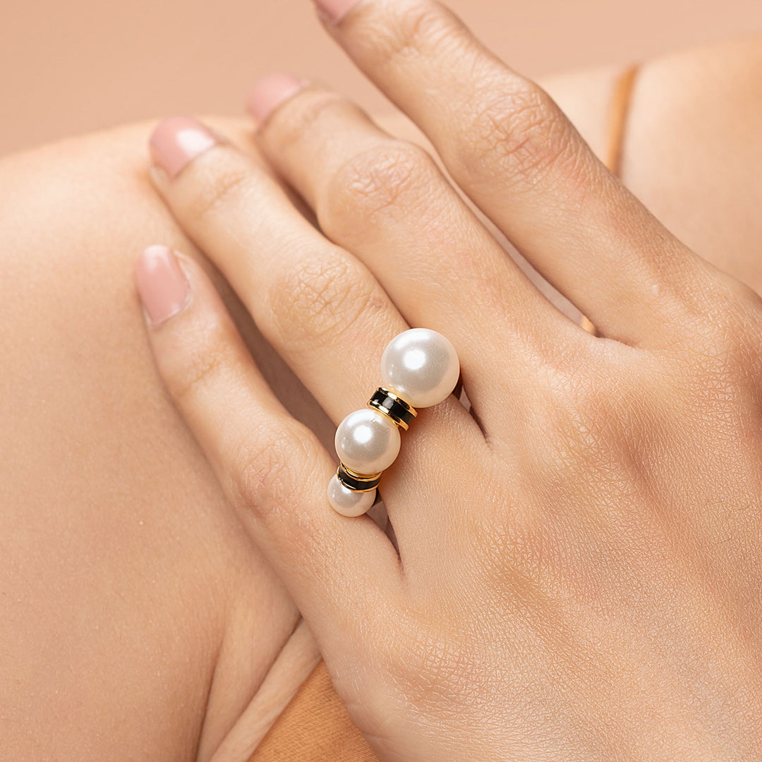 Amina Triple Pearl Ring