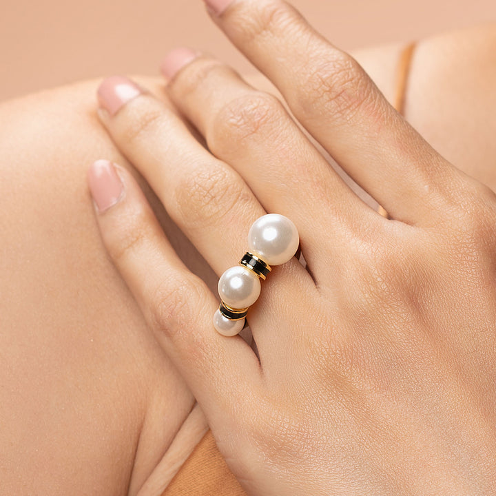 Amina Triple Pearl Ring