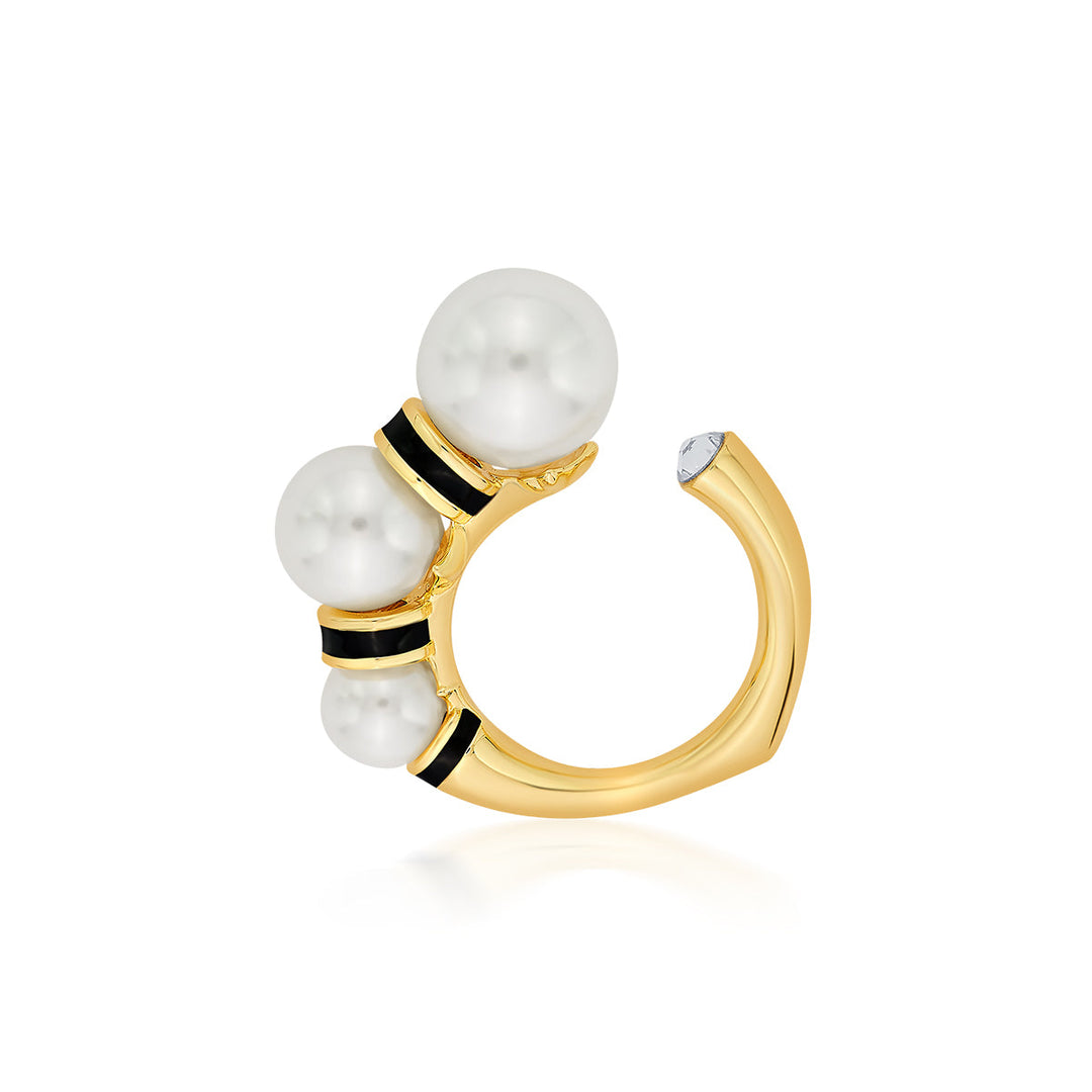 Amina Triple Pearl Ring - Isharya | Modern Indian Jewelry