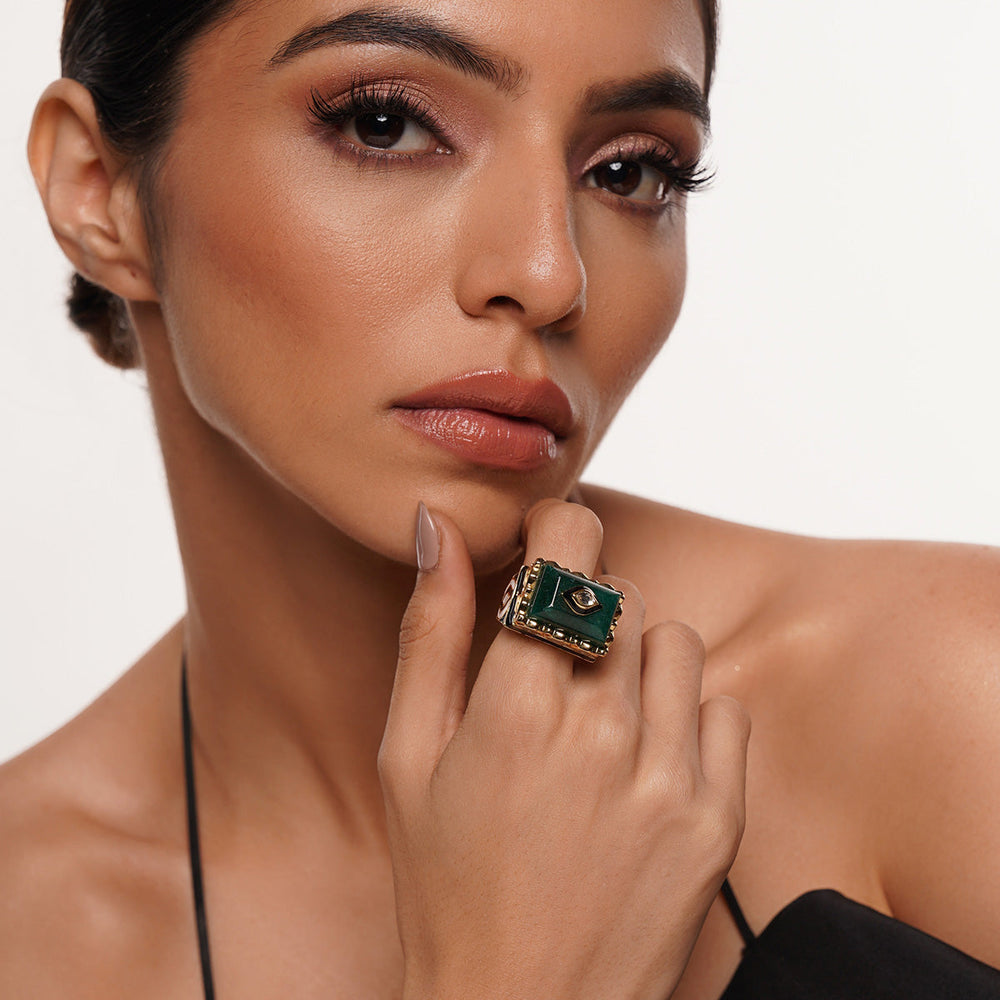 Begum Haute Evergreen Mughal Ring - Isharya | Modern Indian Jewelry