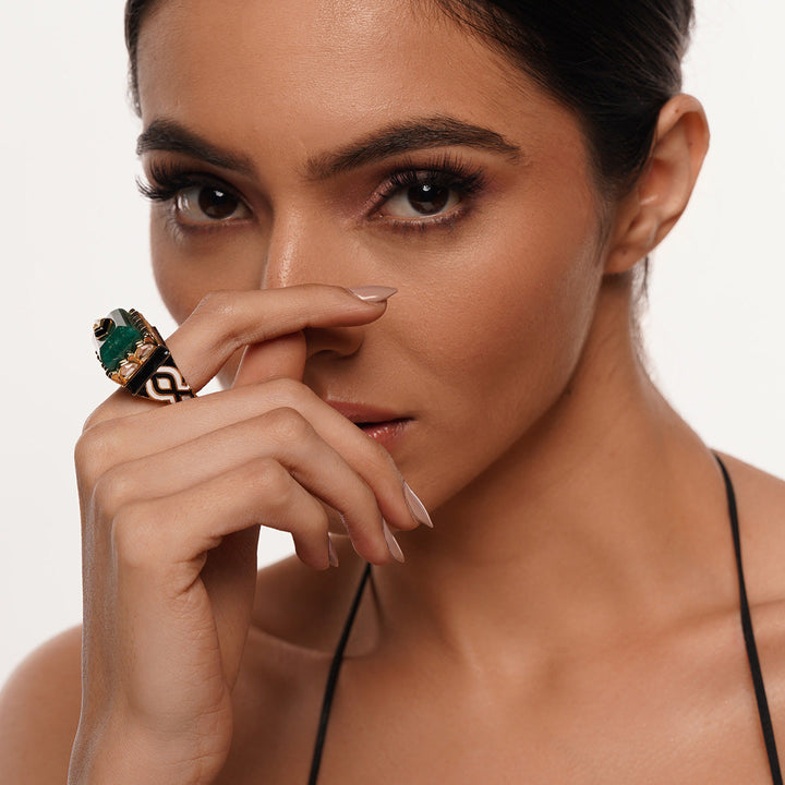Begum Haute Evergreen Mughal Ring - Isharya | Modern Indian Jewelry