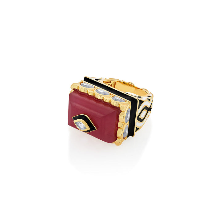 Begum Haute Pink Mughal Ring - Isharya | Modern Indian Jewelry