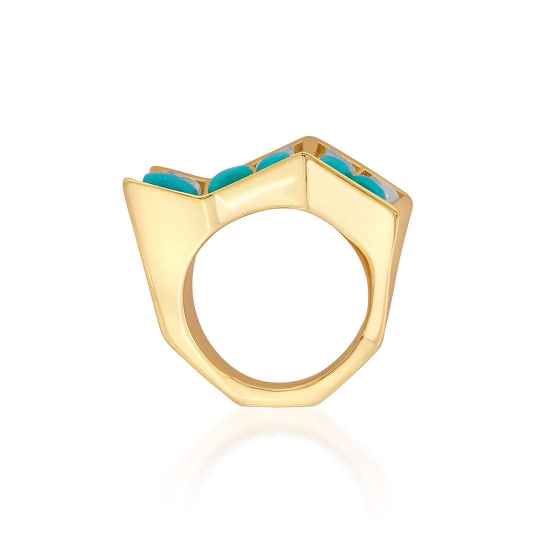 Glow Turquoise Zigzag Ring