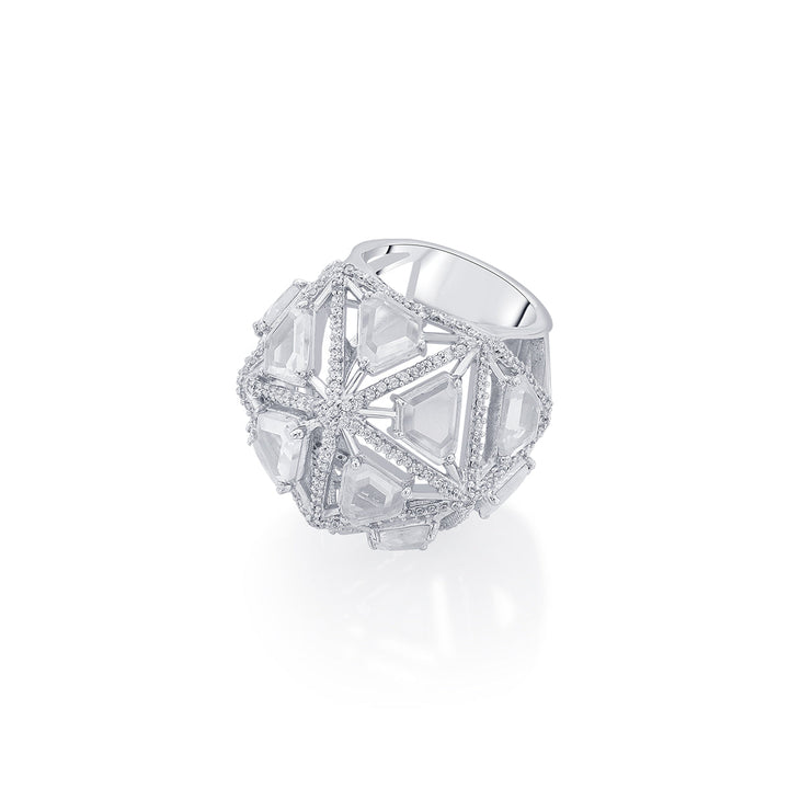Bahamas 925 Silver Dome Ring - Isharya | Modern Indian Jewelry
