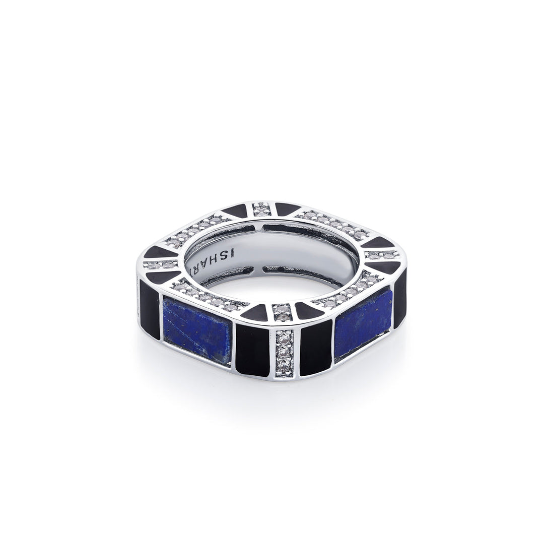 Digital Blue CZ Ring