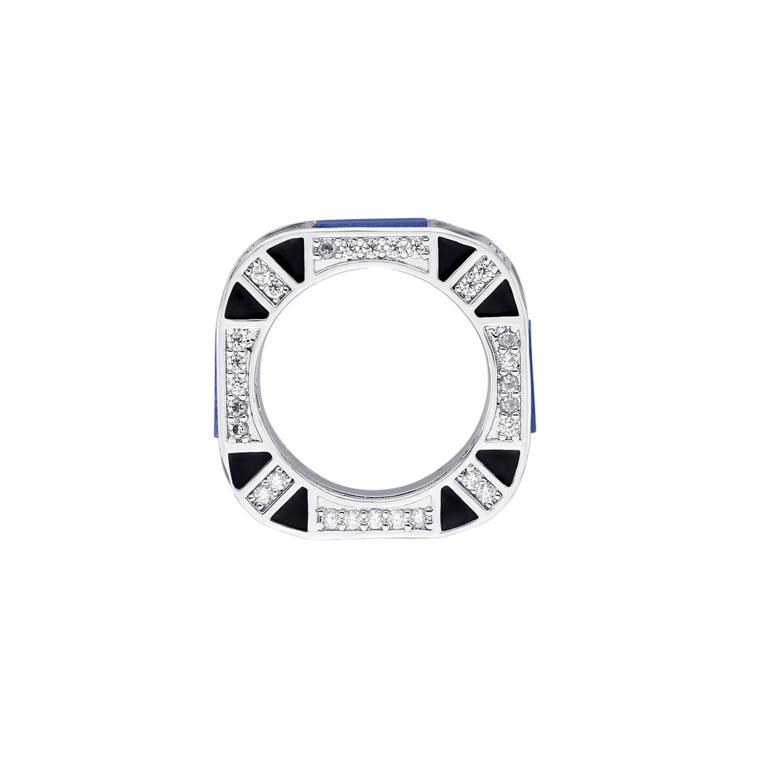 Digital Blue CZ Ring